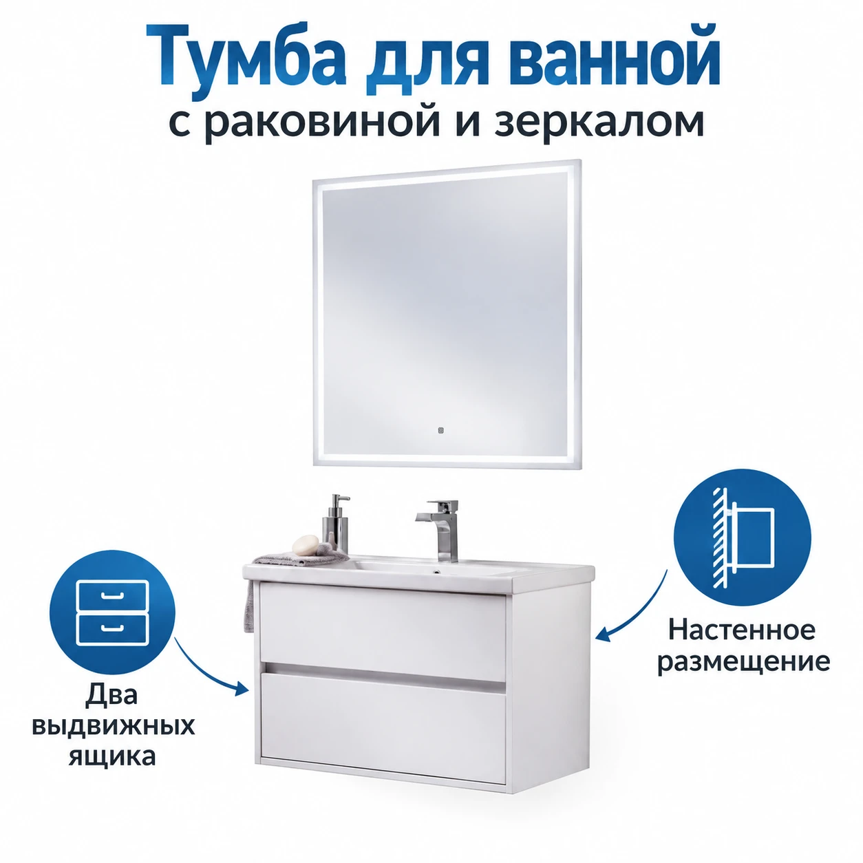 Bathroom sink with cabinet and mirror. - 2