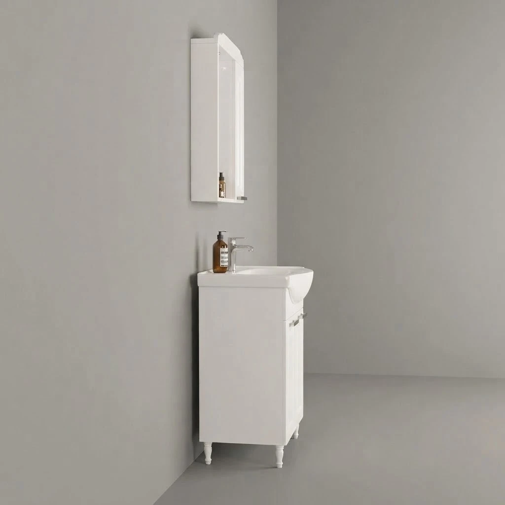 Bathroom sink with cabinet and mirror, 65 cm, RUSTICA65 - 2
