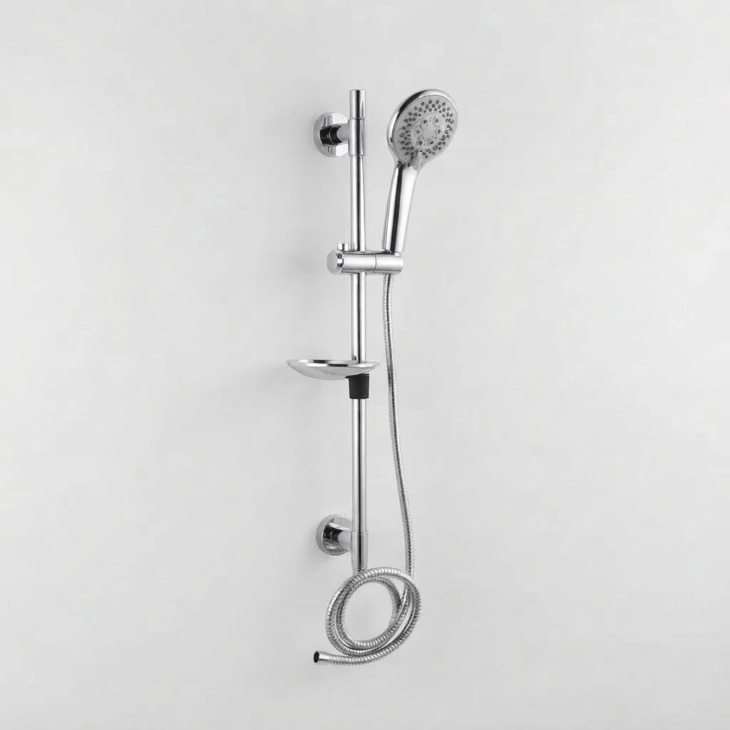Shower stand with shower head and hose. - 2