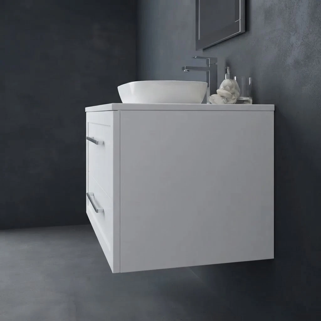 Bathroom sink with cabinet and mirror. - 2