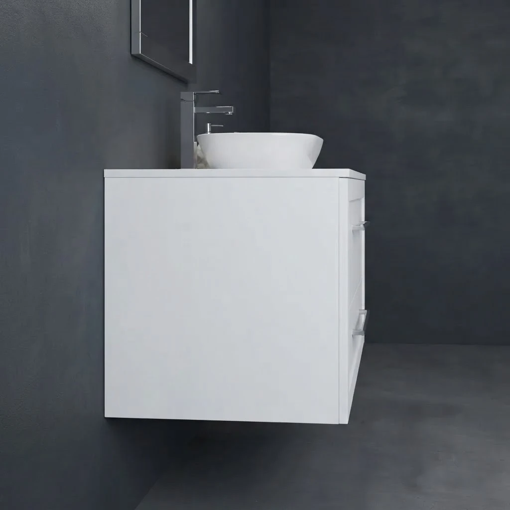 Bathroom sink with cabinet and mirror. - 3