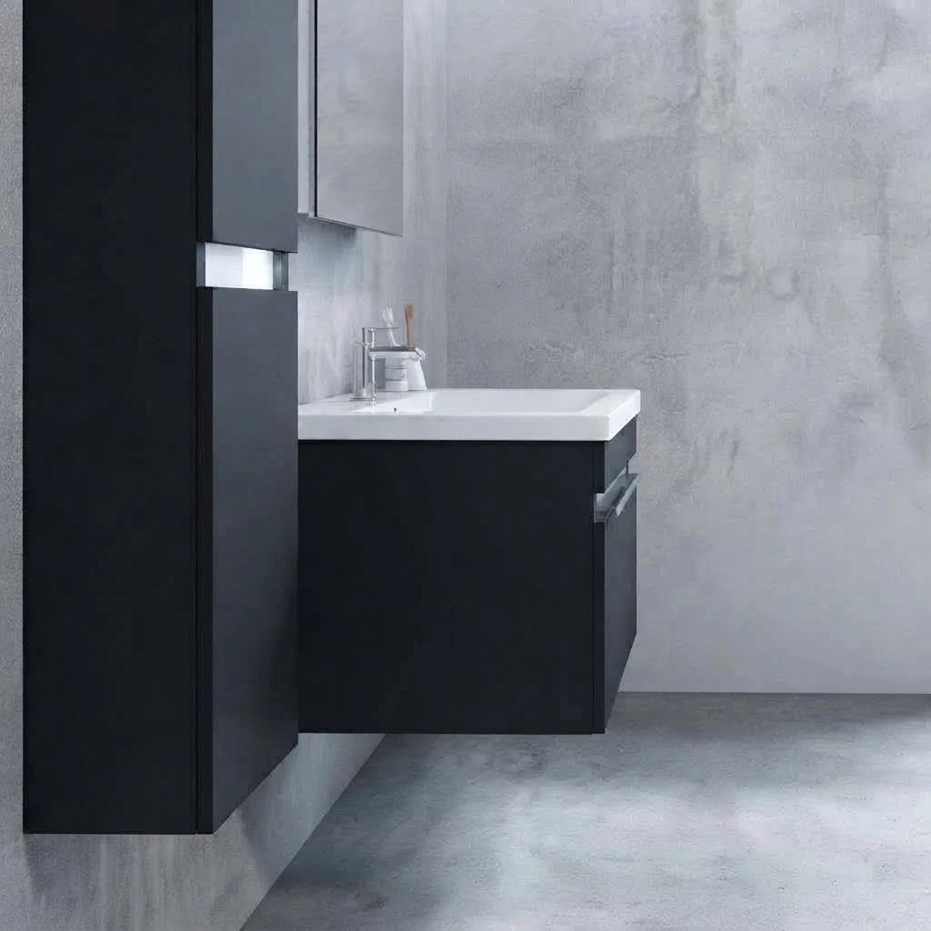 Bathroom sink with cabinet and mirror, 65 cm. - 2