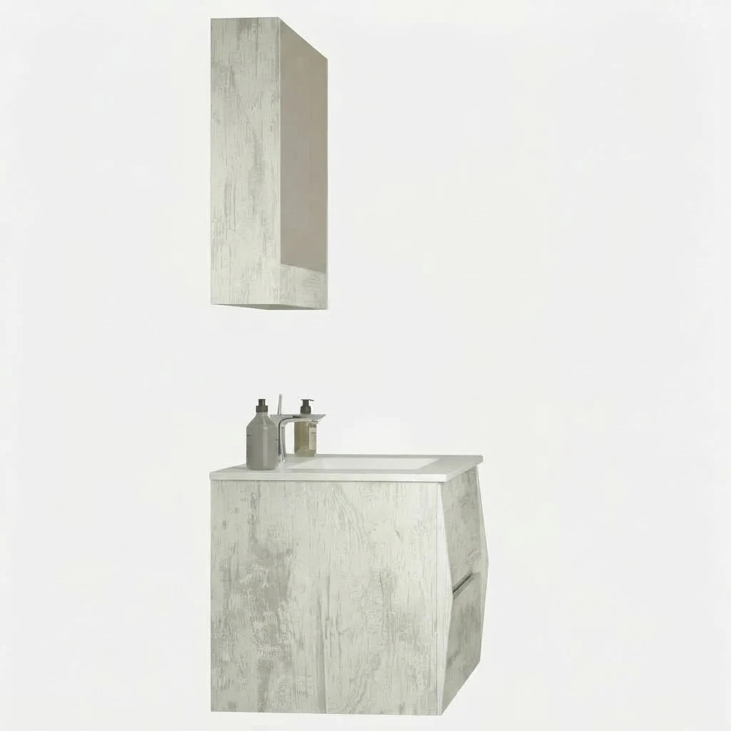 Bathroom sink with cabinet and mirror, 80 cm. - 2
